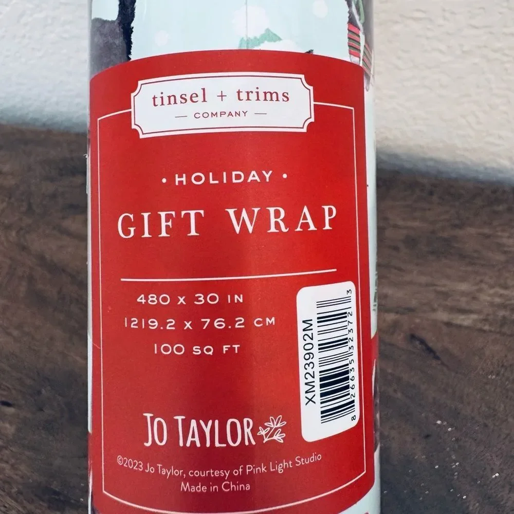 Christmas Cats Blue Holiday Gift Wrap Wrapping Paper Roll